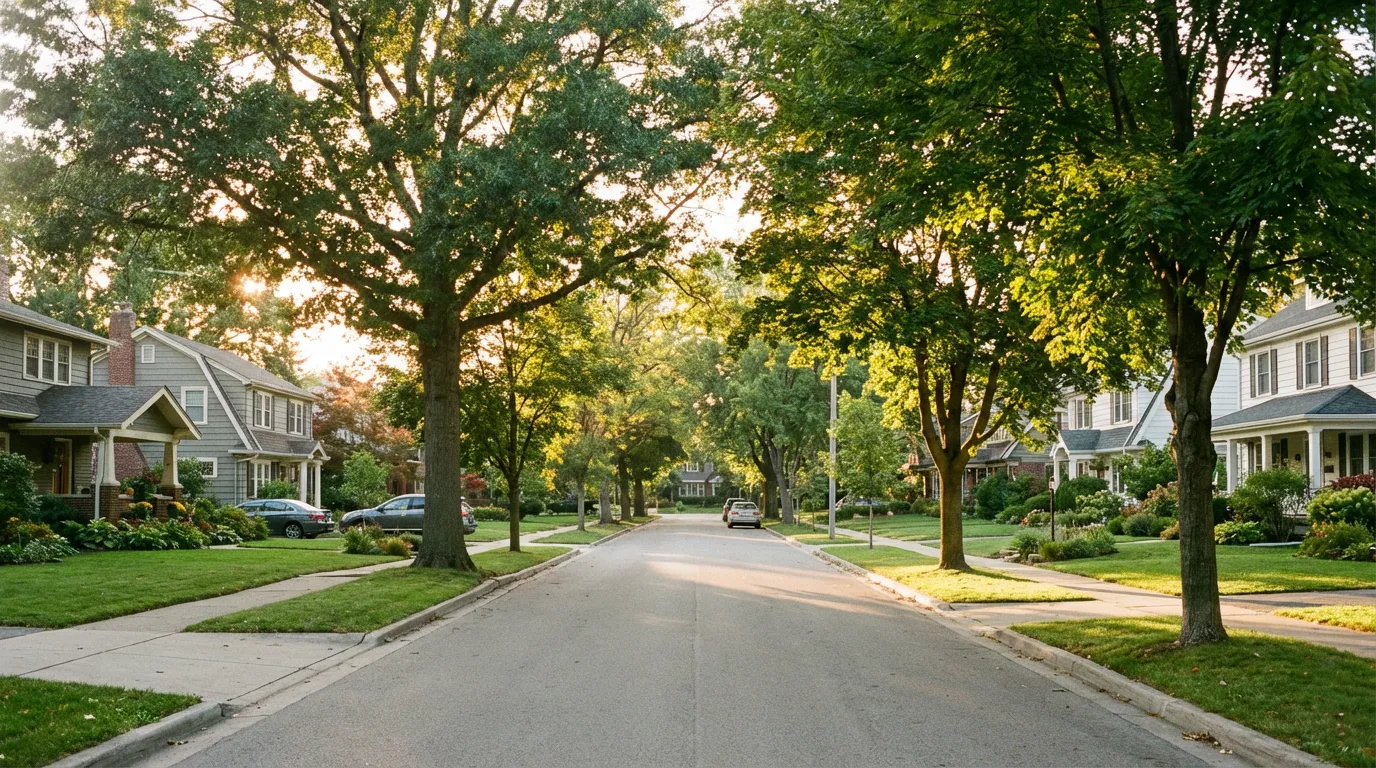 Beautiful suburban neighborhood